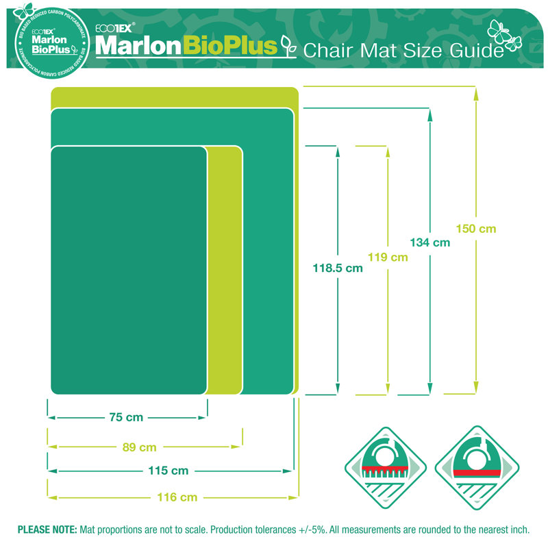 Hard Floor Straight Rectangular Chair Mat, 75cm W x 118.5cm D