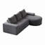 Canapé modulaire courbé en osier de 99 po avec méridienne Boneless, sans assemblage requis-1716948054