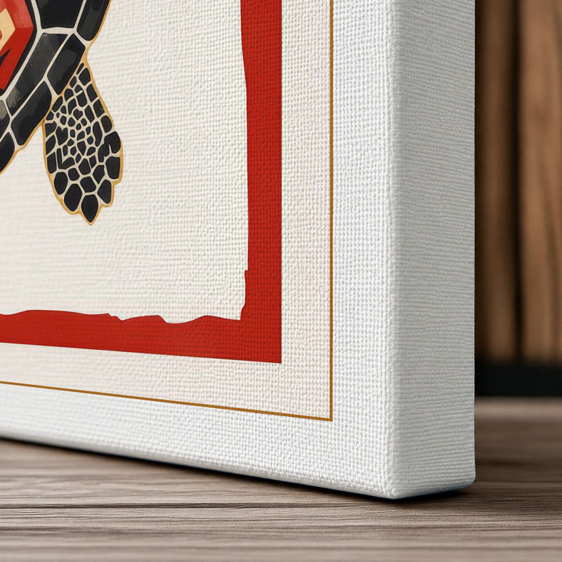 Ornamental Sea Turtle Coastal - Wrapped Canvas, 18x12 - 45.7 x 30.5 cm, White Border