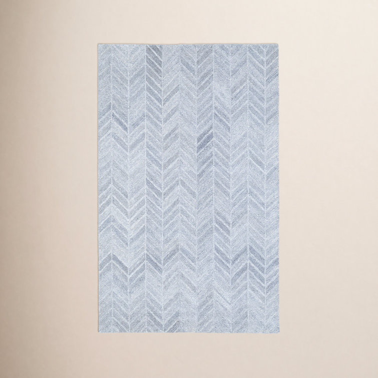 Herringbone Handmade Silver Rug
