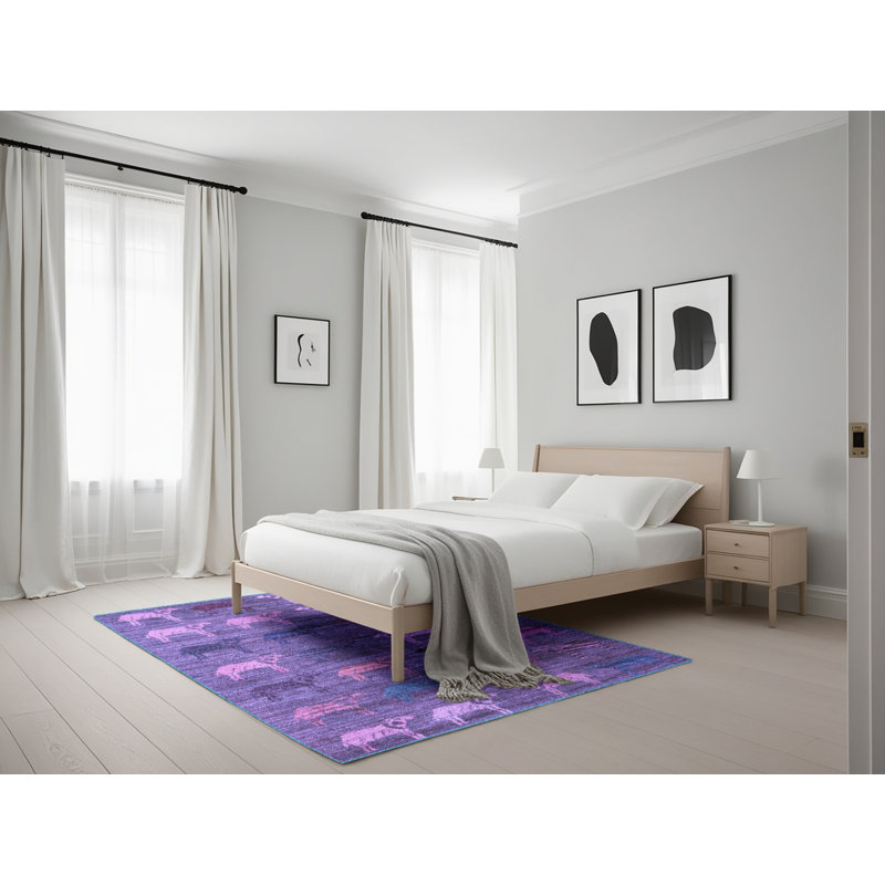 Tapis bleu Amitie, Rectangle 5 pi x 7 pi