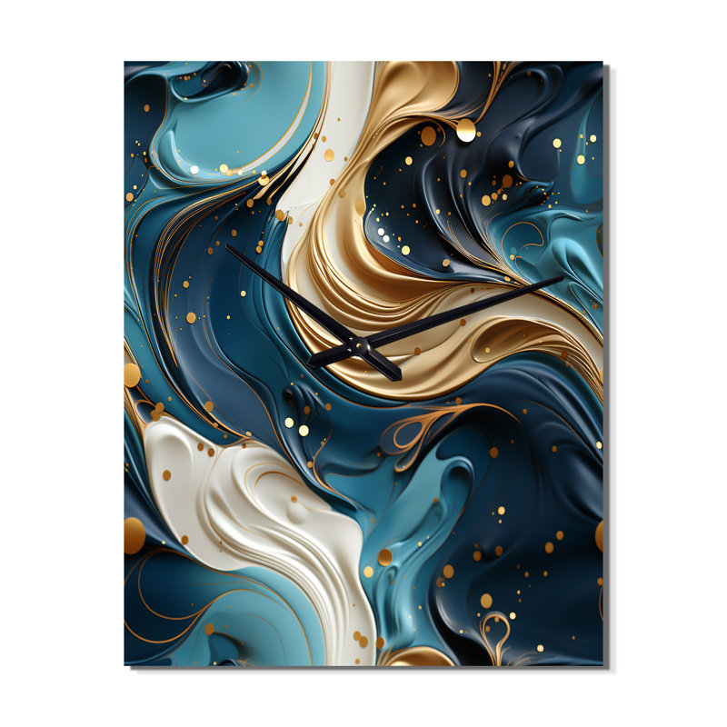 Veins Marble Pattern - Glam Wall Clock, Small