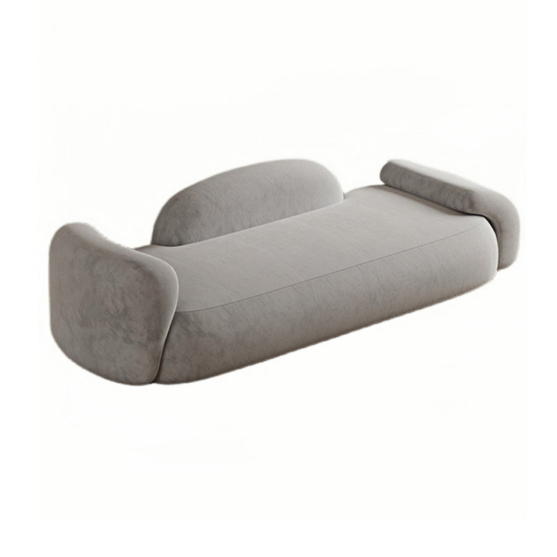 Banc rembourré en mélange de polyester Harnam, Grège, H 21,65 po x l 47,24 po x P 19,68 po