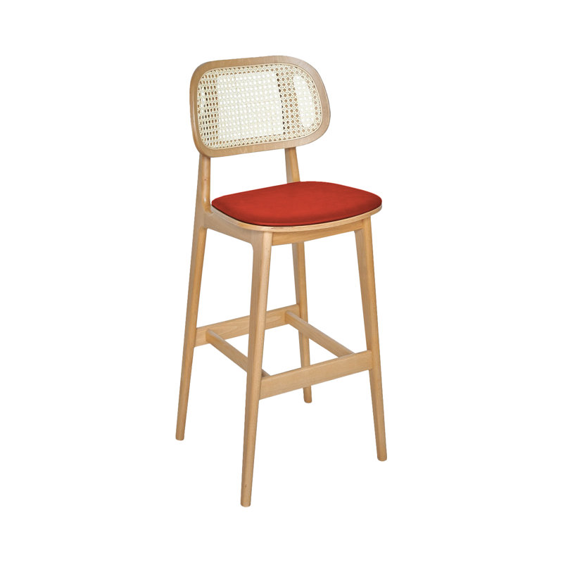 Tabouret 30 "Emma Cane, Brun clair, Orange