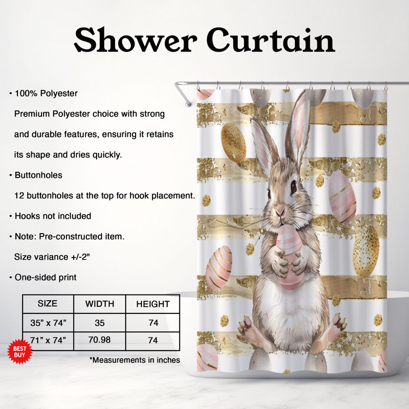 Rideau de douche Golden Chick - Premium, H 74 po x l 71 po