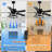 52in. Modern Crystal Ceiling Fan with Remote, Black 6-speed DC Motor Reversible Caged Ceiling Fan for Bedroom