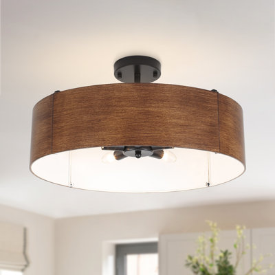 Plafonnier cylindrique semi-encastré à 5 lumières 19,68 po