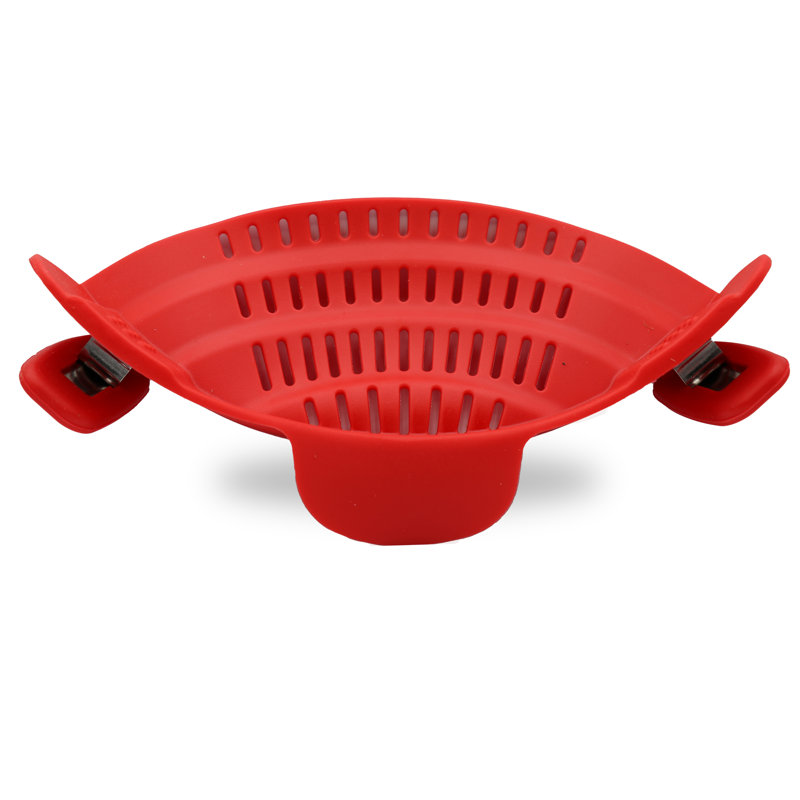 Cheer Collection Silicone Colander, Red