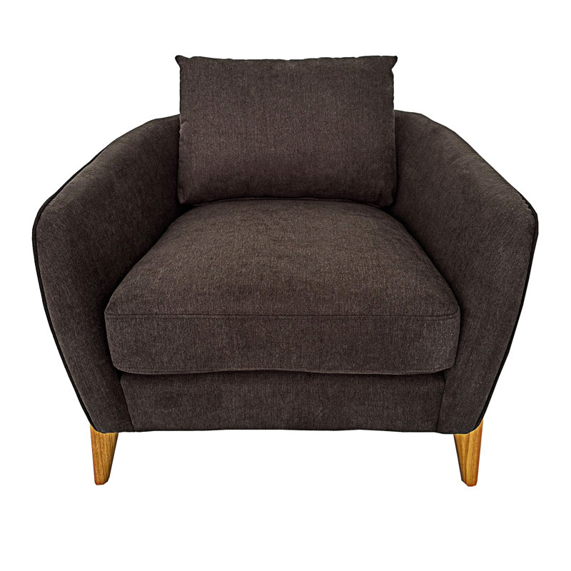 Fauteuil d'appoint rembourré avec coussin, Brun