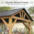 10 FT x 12 FT Outdoor Patio Solid Wood Gazebo with Steel Hardtop for Patio, Backyard