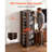 Media Storage Cabinet, CD Rack Tower, 34 Compartments Rotating Media Tower Rack for CDs, DVDs, Books and Game Discs, DVD Stand for Living Room, Home Office and Recording Room, Brown
