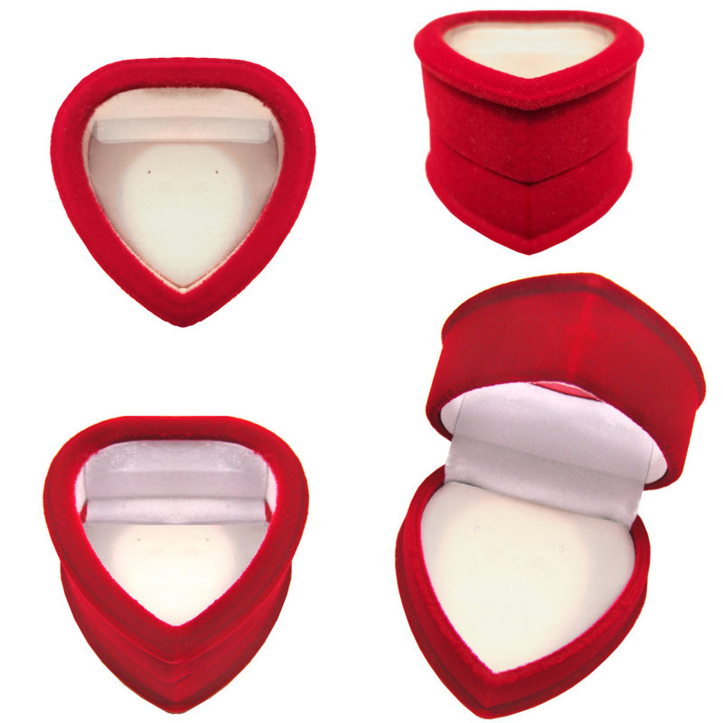 Boîte-cadeau à charnière en velours rouge avec fenêtre, boucles d'oreilles, pin 1020063-192PKK