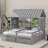 Twin-Sized Platform Beds With Dual Drawers For Children To Share - Ideal For Both Boys And Girls-241769673