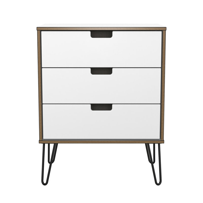 Buldir 3 - Drawer Chest of Drawers, White Matt