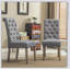 Habit Solid Wood Tufted Parsons Dining Chair, Set of 2, Charcoal-1674223495