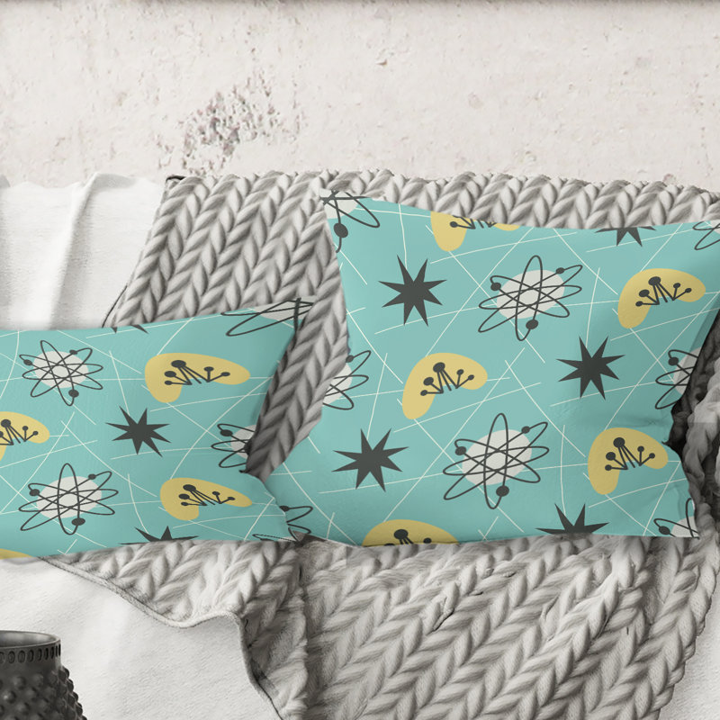 Coussin 1950 - motif rétro I - Mid-Century Modern, 16 po x 1 po