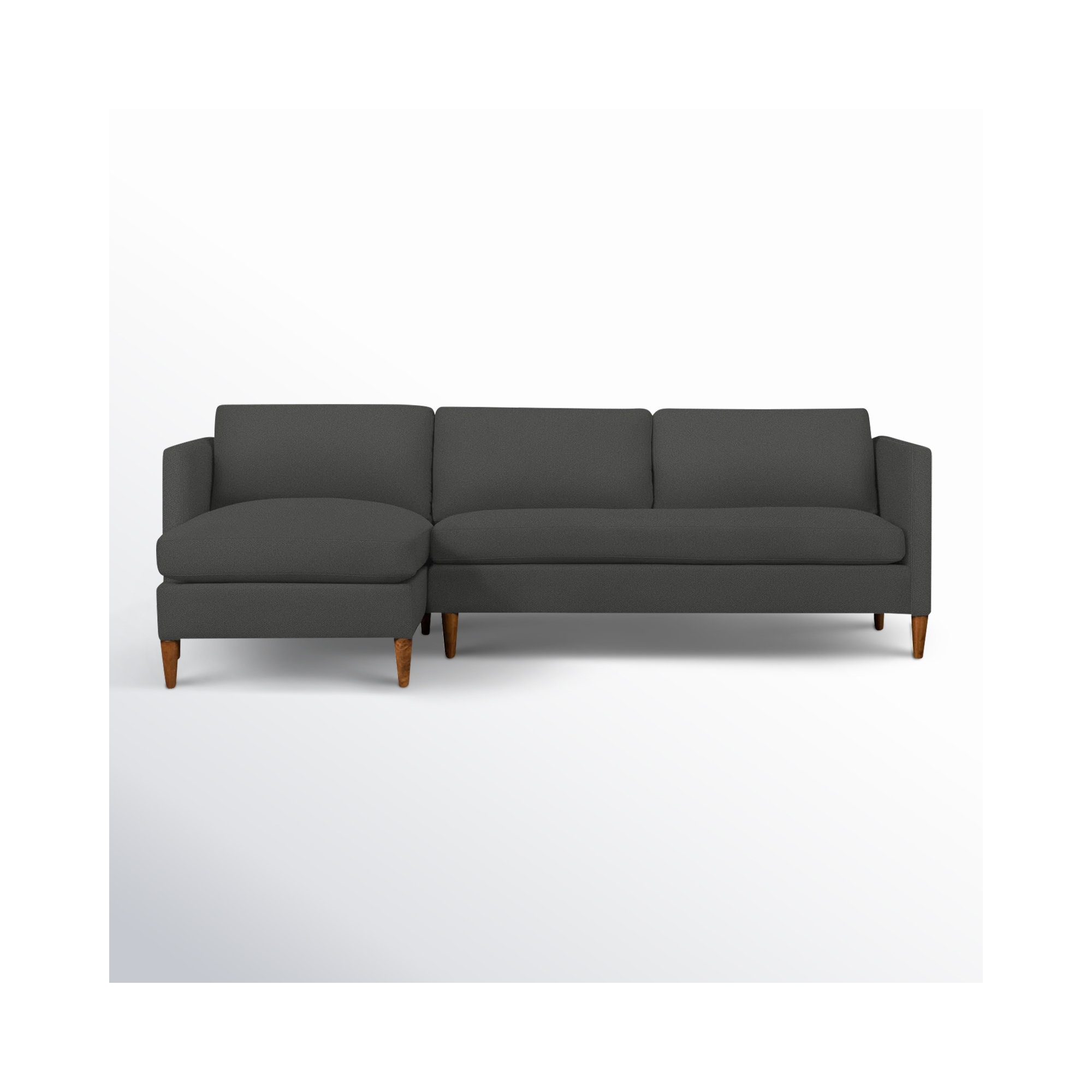 Clifford 2 - Piece Upholstered Custom Sectional, Left Hand Facing, Davis Smoke Bouclé