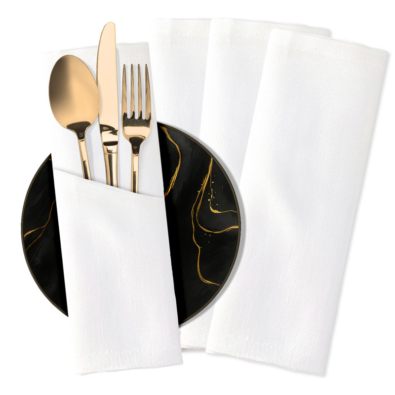 Linen Square Napkin, White