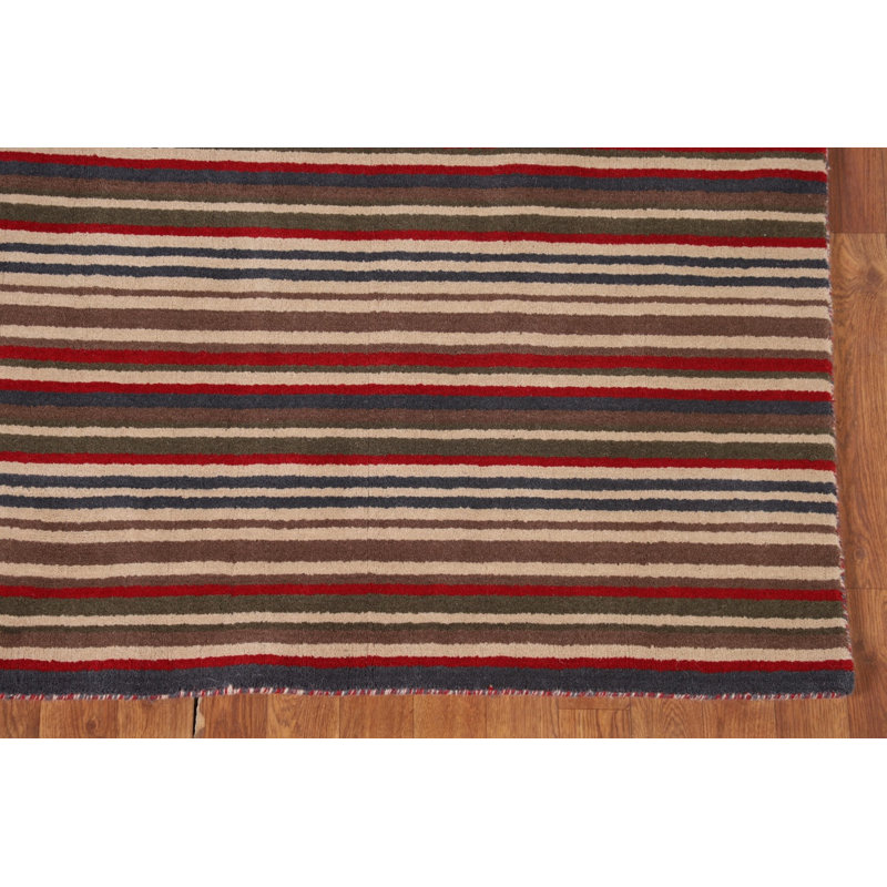 Tapis oriental rayé Gabbeh 5 x 8