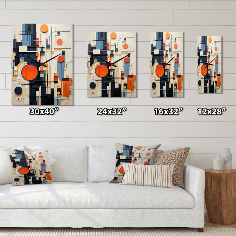 Horloge murale moderne Constructivism, H 28 po x l 12 po x P 1 po