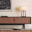 Meuble télé rétro en bois massif noir-1176297428