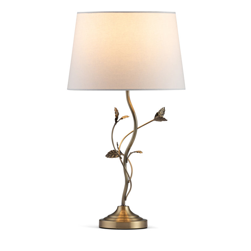 Antique Metal Leaf 59cm Table Lamp, Ivory