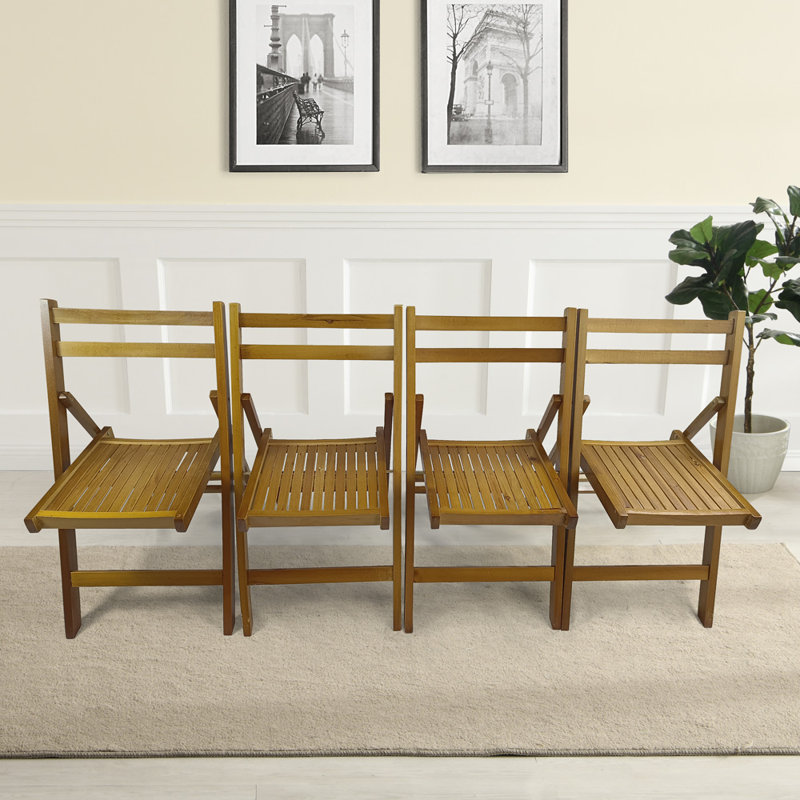 Chaise pour événement spécial pliante en bois à lattes Furniture, blanc, ensemble de 4 Chaise pour événement spécial pliante en bois à lattes Furniture - bois, ensemble de 4, CHAISE PLIABLE