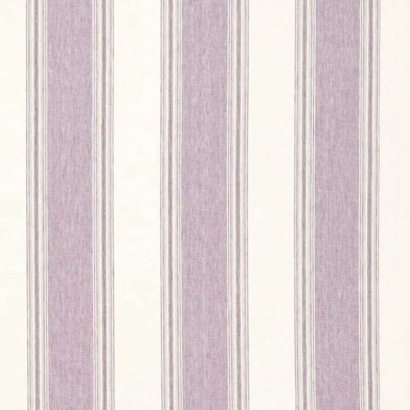 Savannah Linen Stripe Fabric, Lavender