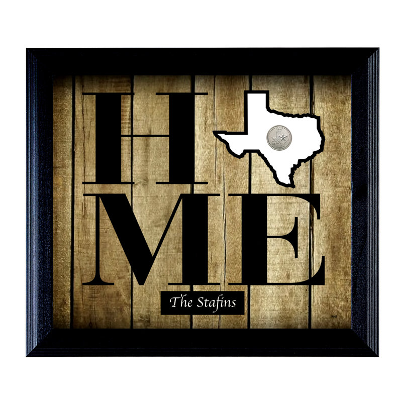 Personalized 'Home State Quarter Series' Framed Textual Art