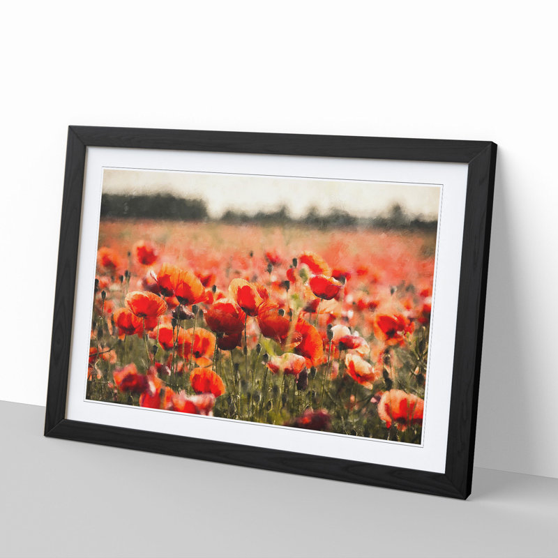 Field of Poppies Vol.1 - Framed Print, 27cm H x 36cm W x 2cm D, Black Framed
