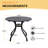 36" Round Black Metal Outdoor Patio Dining Table With 1.96" Umbrella Hole