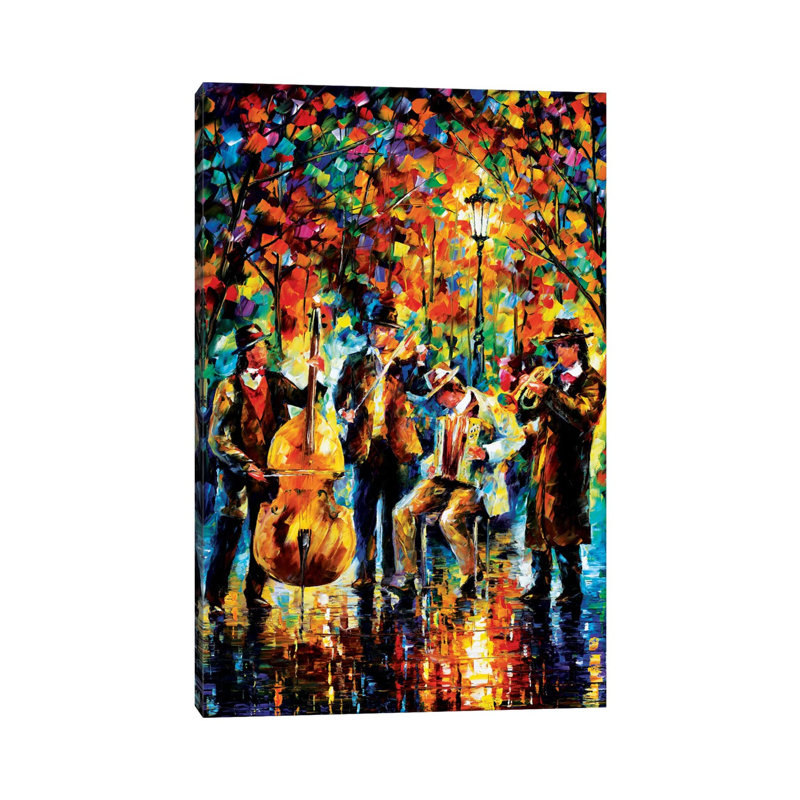 Glowing Music by Leonid Afremov - Wrapped Canvas Print, 101.6 cm H x 66.04 cm W x 3.175 cm D