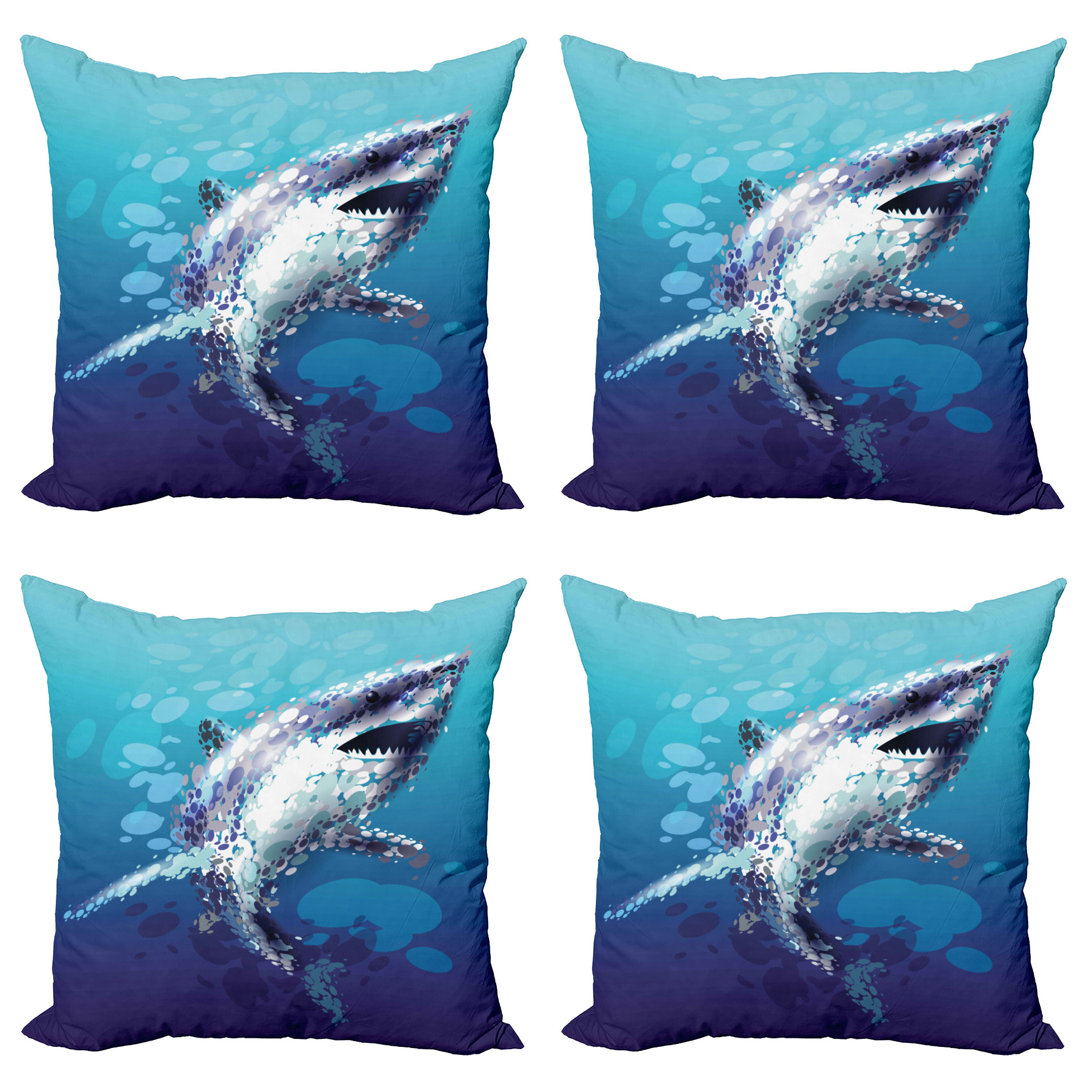 Kissenbezug, Shark Oceanlife Tier, Blau, Blau grau