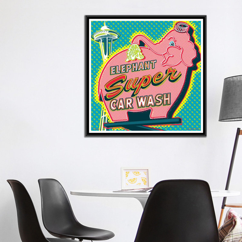 Reproduction d’art graphique-impression, Pas de tapis, H 37 po x l 37 po x P 1,5 po, Toile avec cadre noir