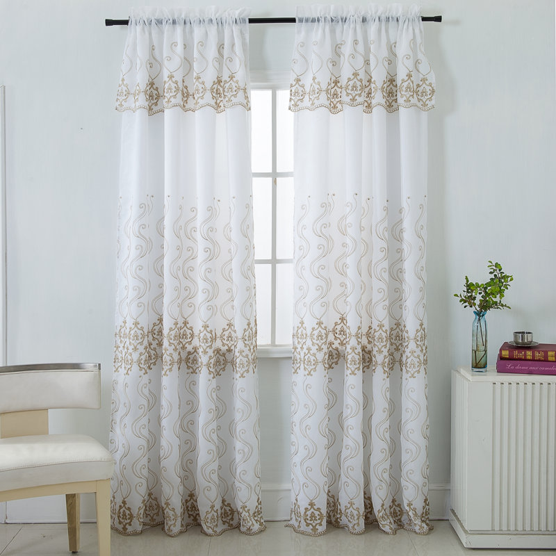 Colbert Semi Sheer Curtain Single Panel, Taupe