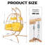 Balancelle double avec support pour œuf, fauteuil suspendu PE en rotin robuste 660LBS, balancelle intérieure et extérieure-1330727728-1330727758