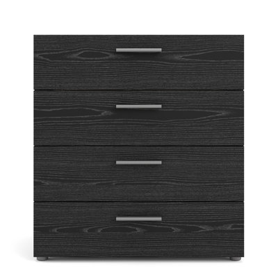  Austin 4 Drawer Chest, Black Woodgrain