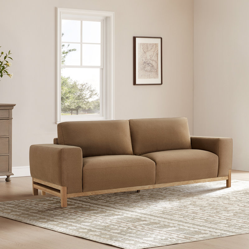 Russo 94'' Upholstered Sofa with Solid Wood Legs