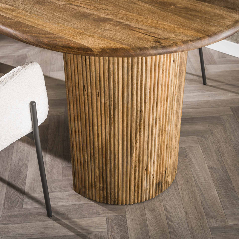 Nyala Oval Solid Wood Top Dining Table