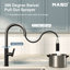 Robinet de cuisine MASO avec pulvérisateur rétractable, 3 modes de pulvérisation, robinet d'évier à poignée simple pour cuisine, véhicule récréatif, buanderie et bar, acier inoxydable 304, noir mat-125898086-125898087