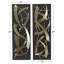 Metal Dimensional Abstract Home Wall Decor with Black Wood Backing-2043270854