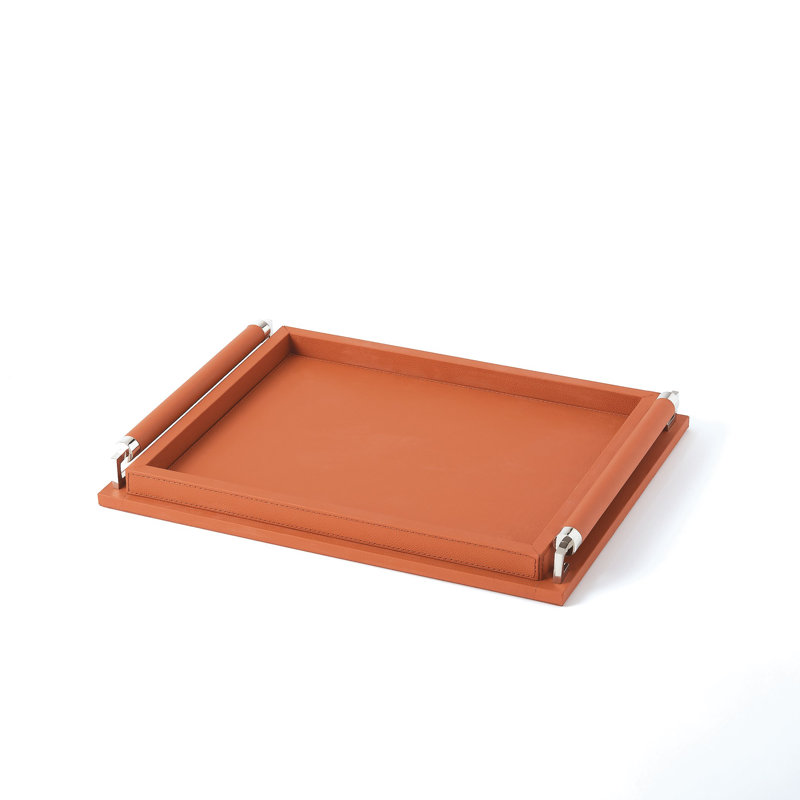 Wrapped Handle Tray, Small, Coral