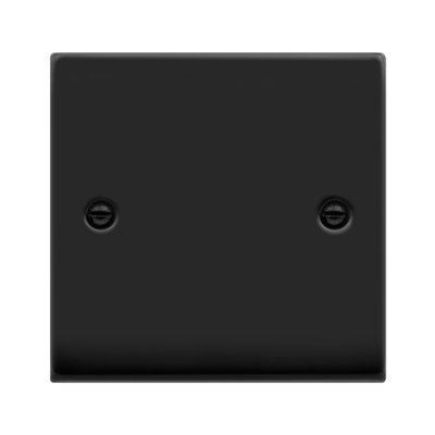 Matt Black 1 Gang Blank Plate