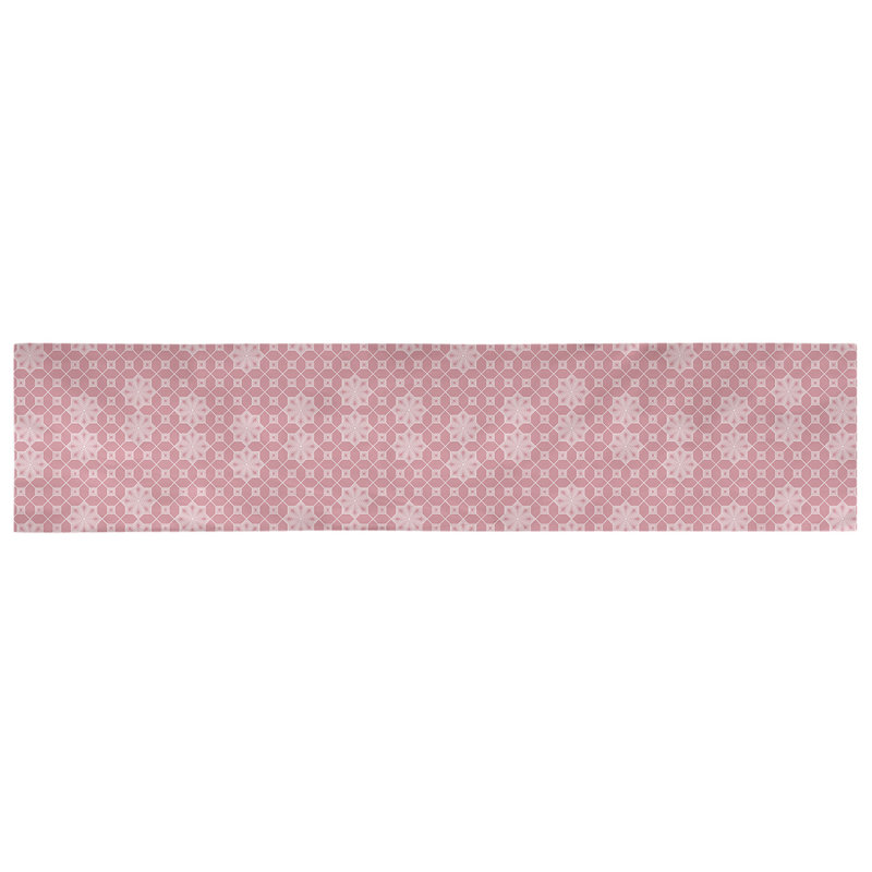 Chemin de table géométrique, 72 po x 16 po, Rose