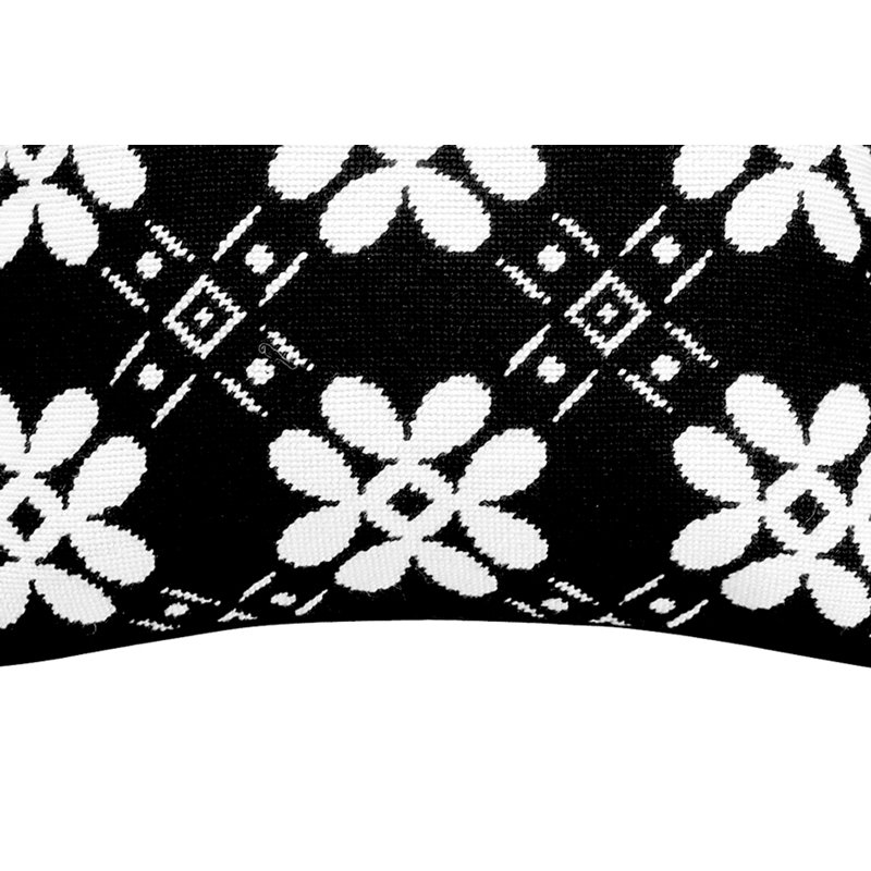 Tile Needlepoint Pillow, Black