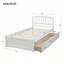 Structure de lit avec rangement et lit en bois avec deux tiroirs et tête de lit-687953185