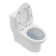 Grosofi 1.1/1.6 GPF Dual Flush Compact Elongated One-Piece Toilet in White for Space Saving (Seat Included)