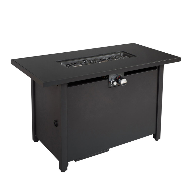 25'' H X 42'' W Outdoor Steel Fire Pit, 50000 , Rust , Black, Modern Garden Incorporate Pit Table, Heat Mixture