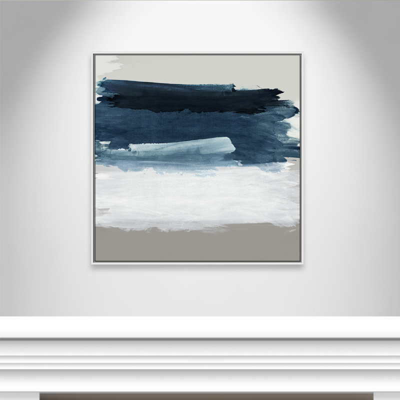 Nuances de mer et de ciel - reproduction carrée par Emma Peal, 37.5' W x 37.5' H, Flotteur blanc