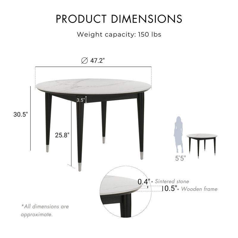 Winchendon Modern 5-Piece Round Dining Table Set